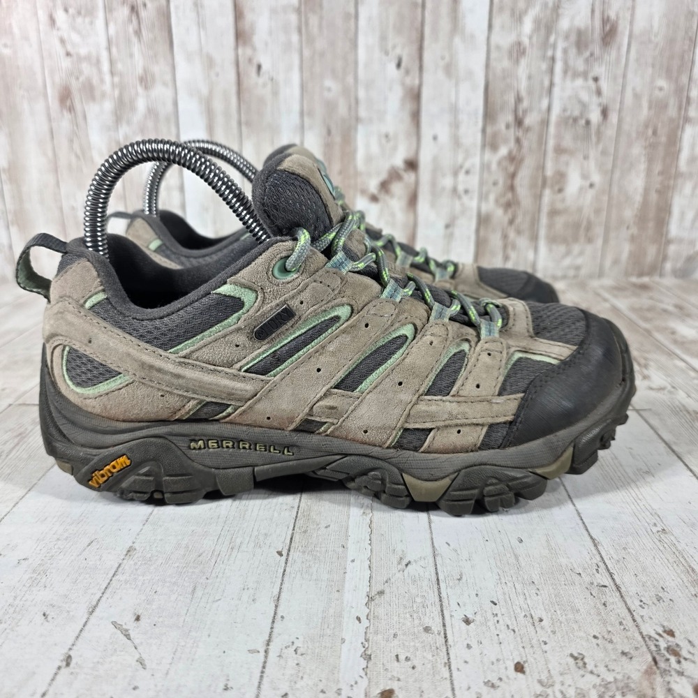 Merrell Moab 2 Waterproof Hiking Shoes Drizzle Mint Suede Vibram J06028 Womens 8
